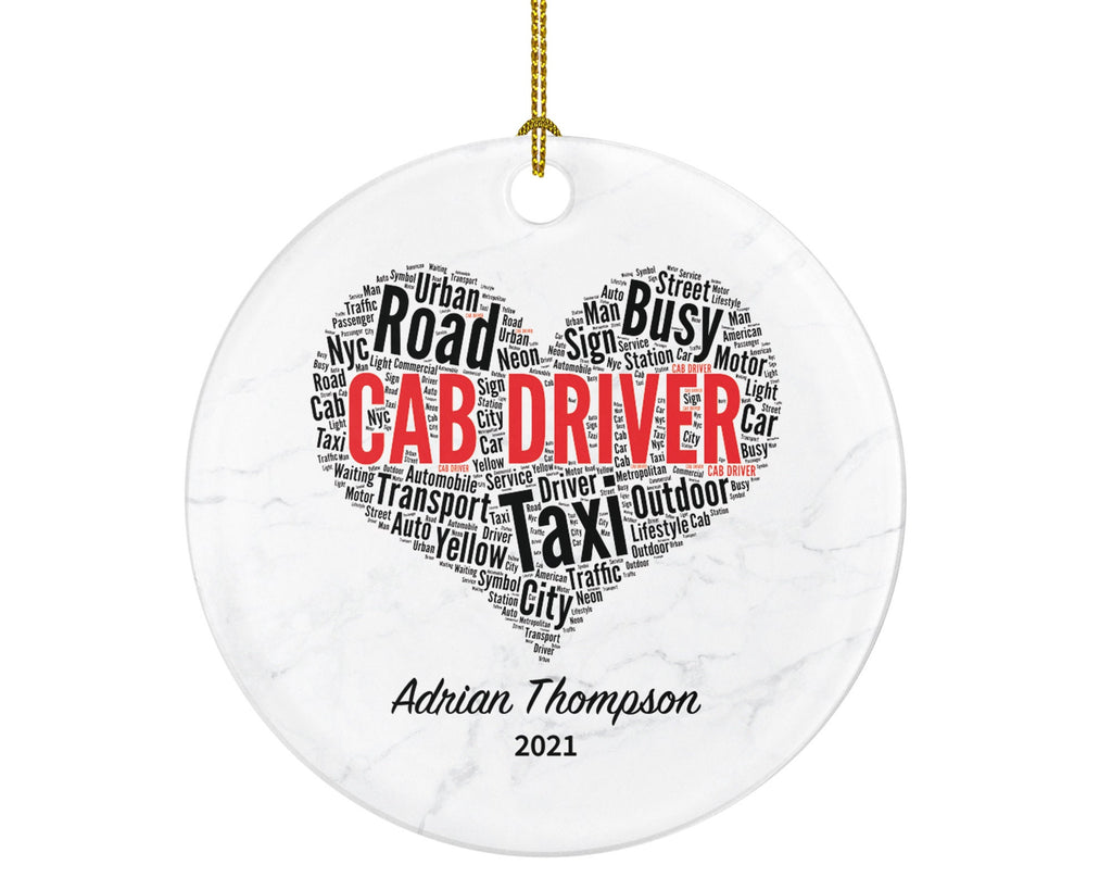 Cab Driver Christmas Ornament Personalized - Taxi Driver Gift