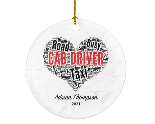 Cab Driver Christmas Ornament Personalized - Taxi Driver Gift