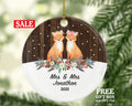Personalized Gay Lesbian Couple Christmas Ornament Pride Fox LGBT - Lgbtq - Gay Pride - Love is Love - Love Wins Same Sex Marriage