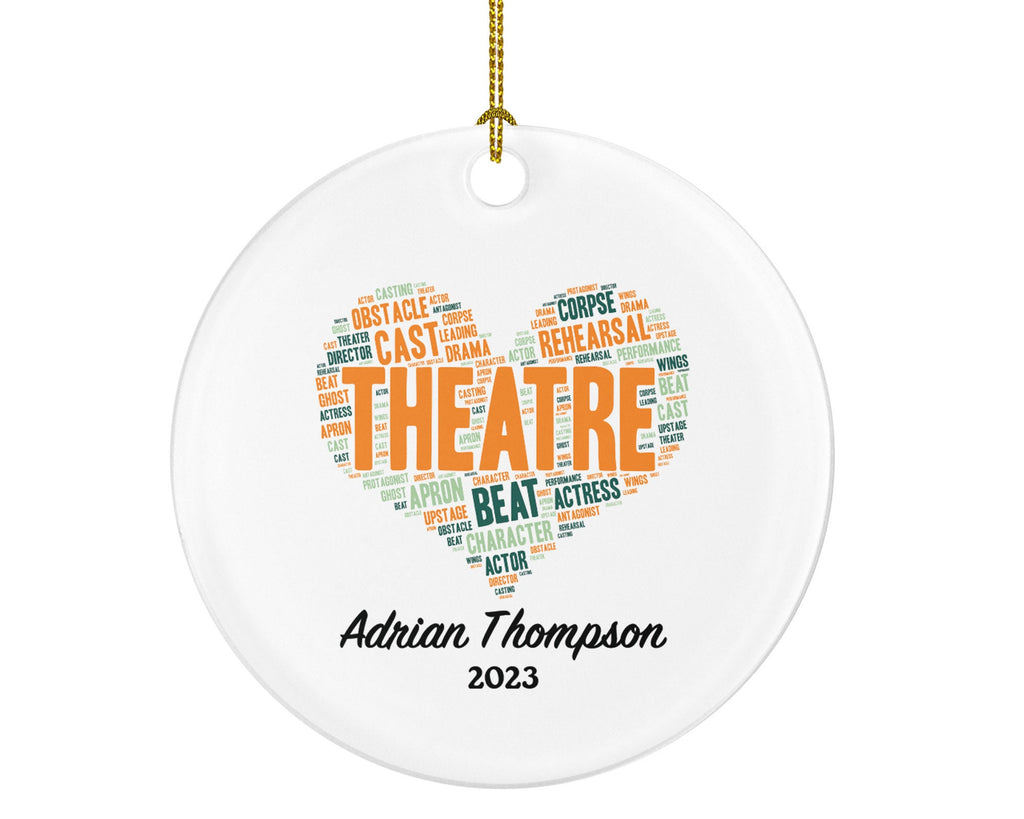 Theatre Christmas Ornament Personalized - Actor Actress Custom Name Year Gift