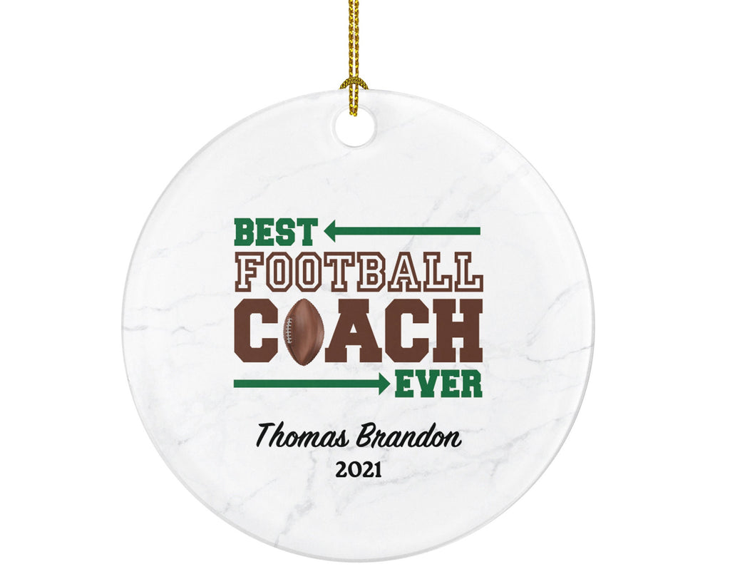 Best Football Coach Ever Christmas Ornament Personalized - Football Rugby Team Coach Sports Match Gift Ornament Custom Name