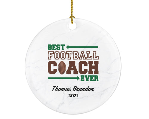 Best Football Coach Ever Christmas Ornament Personalized - Football Rugby Team Coach Sports Match Gift Ornament Custom Name