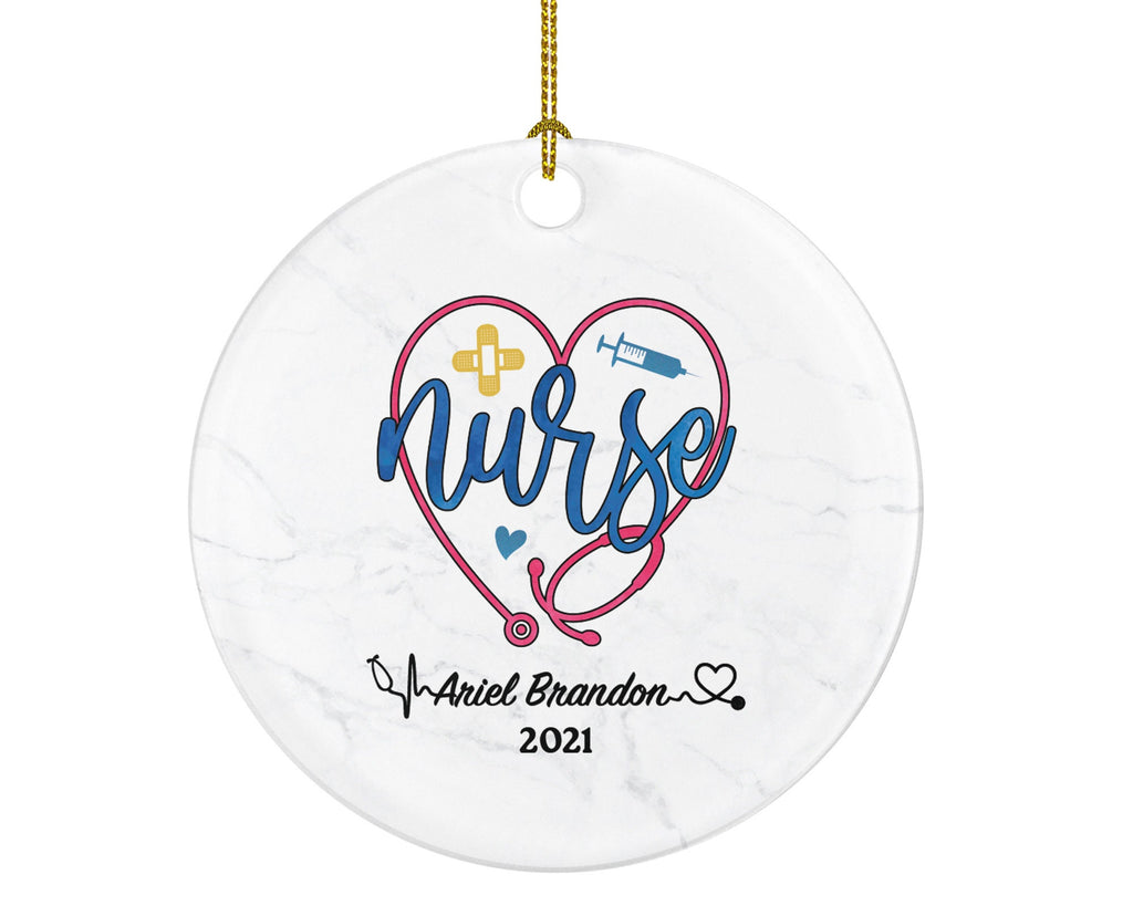 Nurse Christmas Ornament Personalized - Nursing Registered Nurse Health Worker Gift from Patient for Nurse RN Custom Medical