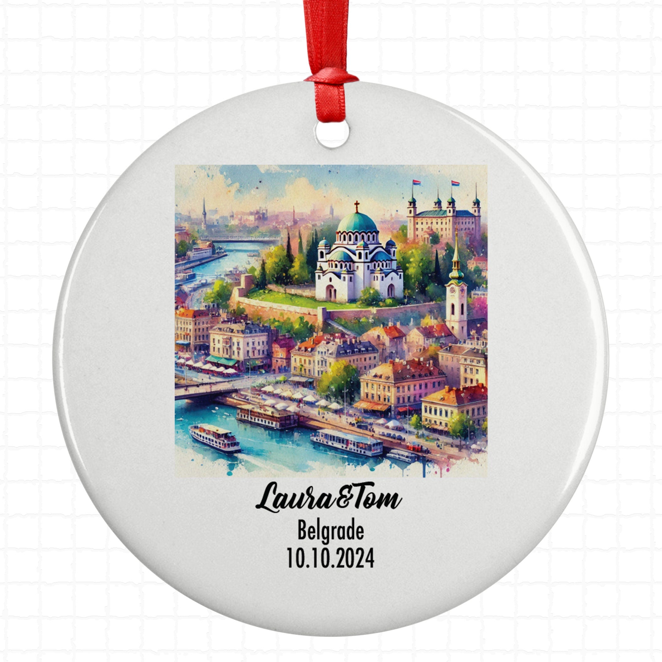 Belgrade, Balkans, Serbia, Ornament, Engagement, Married, Travel, Gift for Engaged Couple, Engagement Gift, Trip, Vacation Souvenir