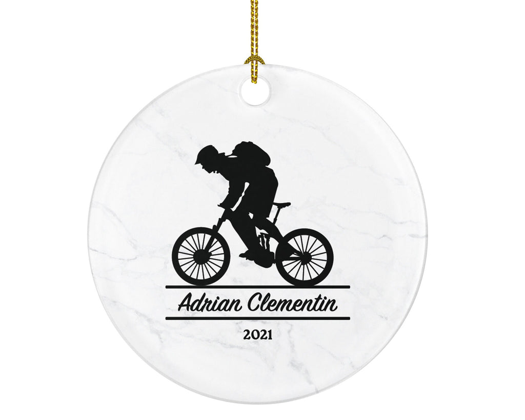 Cyclist Male Men Personalized Christmas Ornament - Bicycle Lover Cyclist Riding Bike Bicycle Cycling Gift