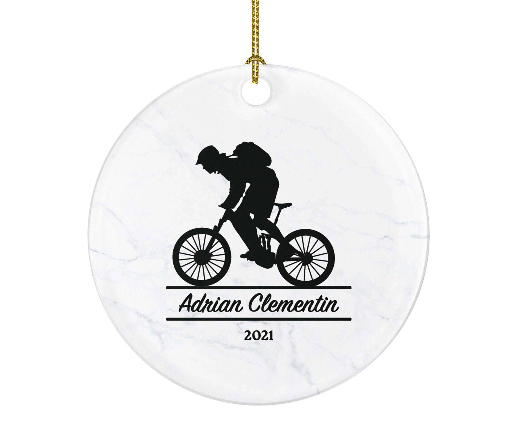 Cyclist Male Men Personalized Christmas Ornament - Bicycle Lover Cyclist Riding Bike Bicycle Cycling Gift