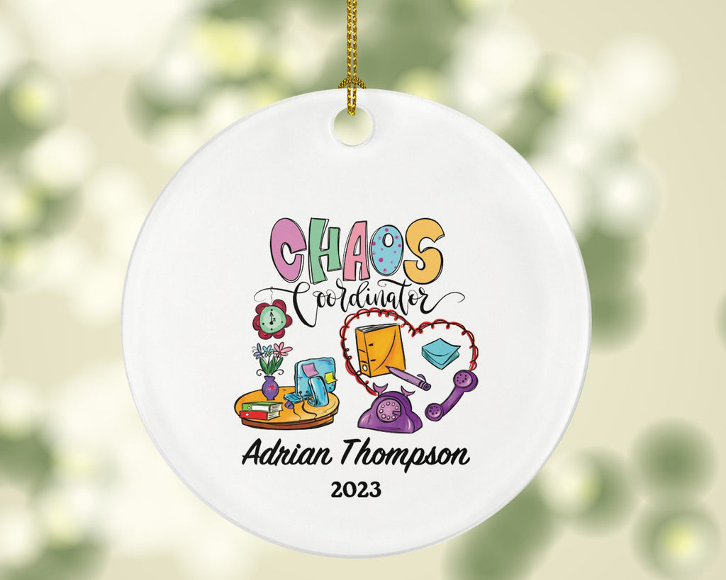 Chaos Coordinator Personalized Christmas Ornament, Xmas Custom Gift