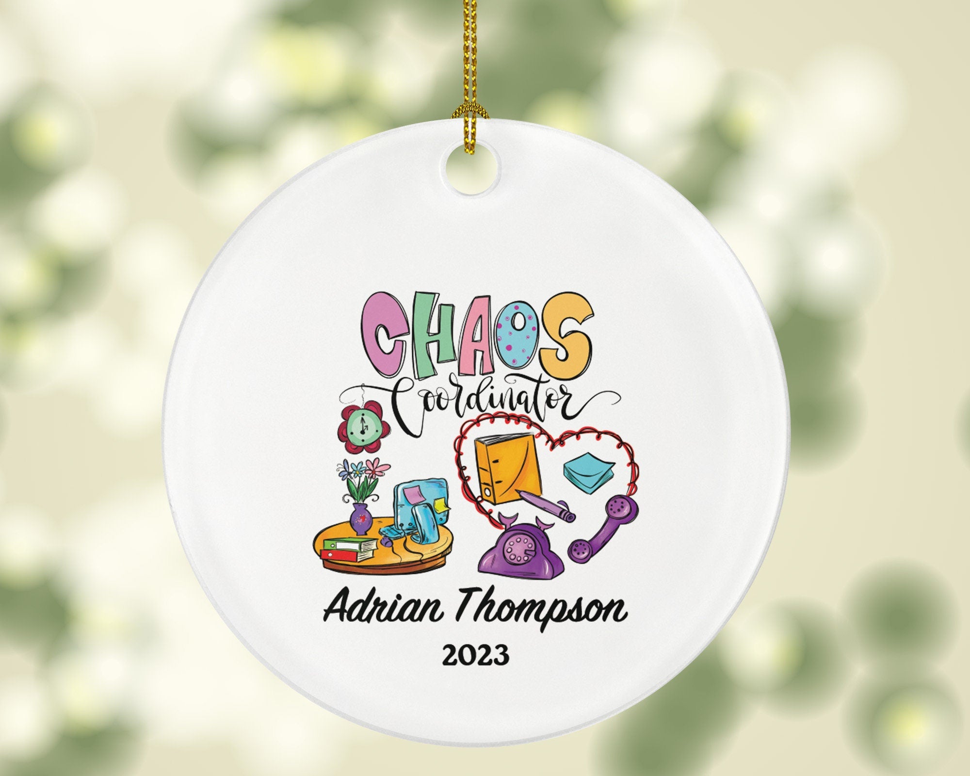Chaos Coordinator Personalized Christmas Ornament, Xmas Custom Gift