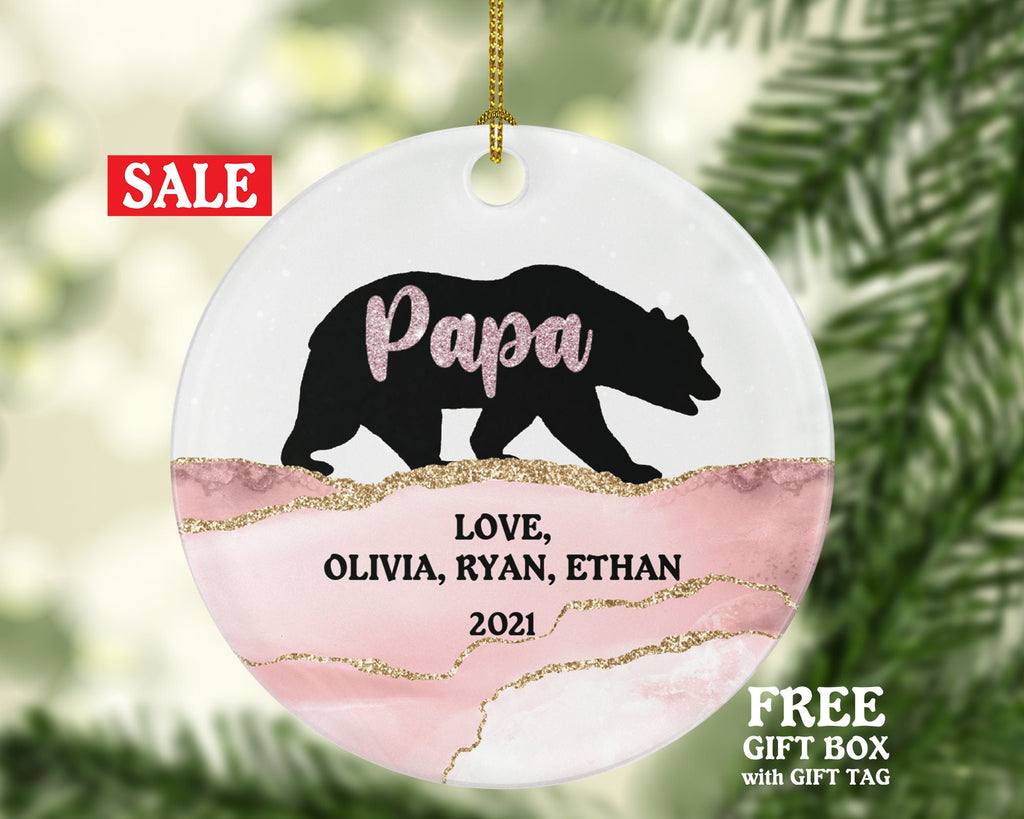 Papa Bear Ornament, Gift for Men, Papa Bear Gift, Father's Day Gift, Christmas Ornament for Dad