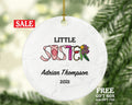 Little Sister Personalized Christmas Ornament, Best Sister Ever Gift from Sibling
