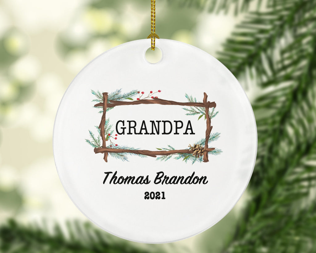 Grandpa Personalized Christmas Ornament - Best Grandpa Ever Custom Gift / G-pa gift from Grandchild