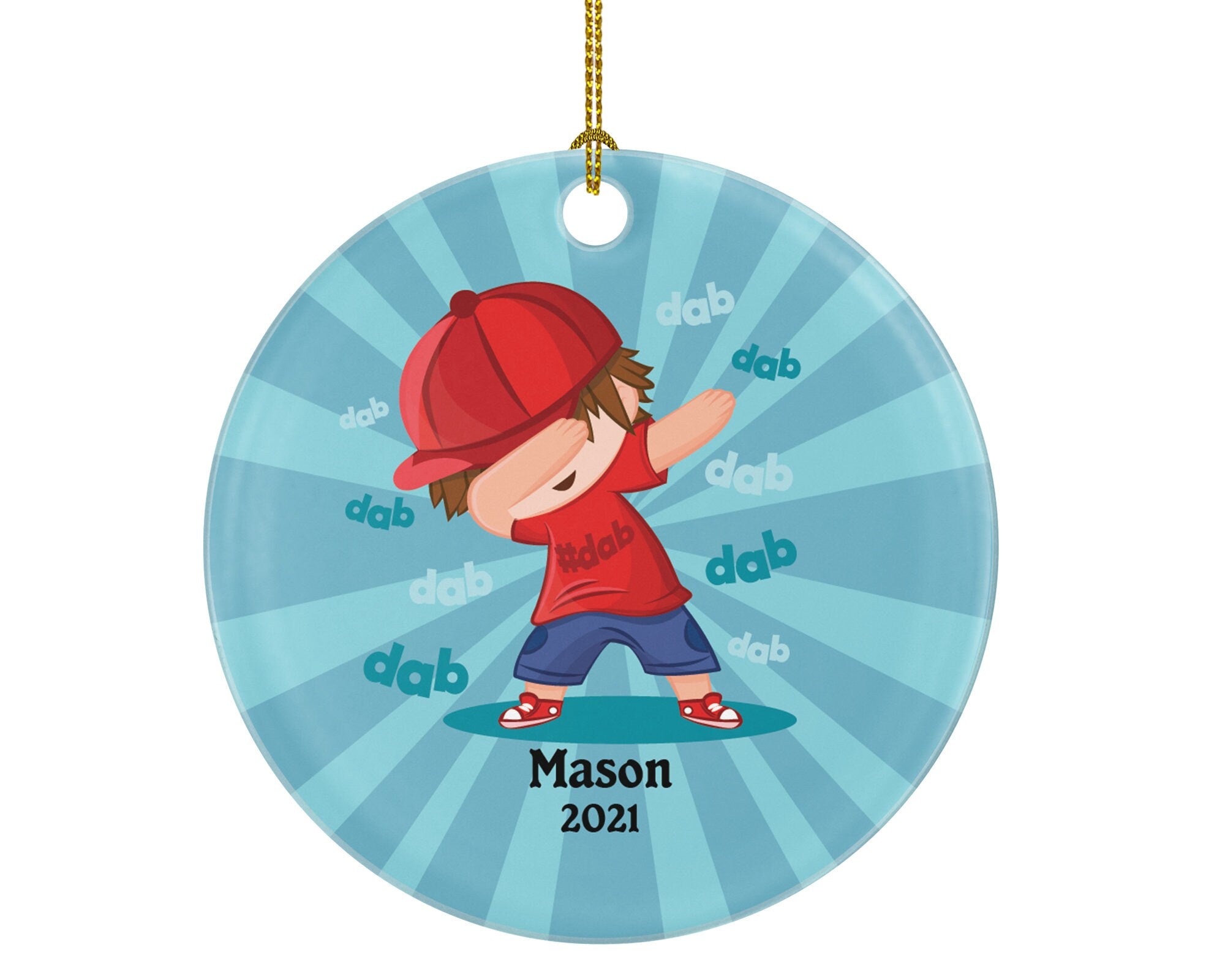 Dabbing Boy Personalized Christmas Ornament / Dabbing Boy Personalized Christmas Ornament / Dance Boy / Dabbing Ornament / Dab Ornament