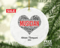 Musician Christmas Ornament Personalized - Musical Gift for Singer or Musical Instrument Player - Custom Name Year