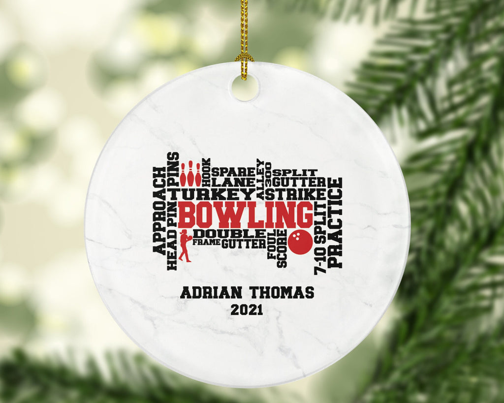 Bowling Ornament Personalized - Bowling Game Player Custom Gift - Strike Bowl  Bowler Sports Hobby Gamer