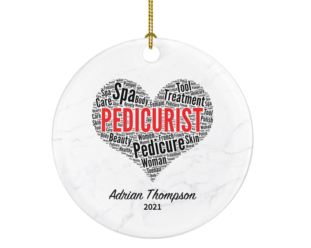 Pedicurist Pedicure Specialist Christmas Ornament Personalized - Self Care Beauty Salon Owner Spa Treatment Worker Custom Gift