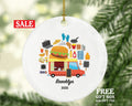 Food Truck Owner Worker Waitress Christmas Ornament - Personalized Gift for Food Truck Chef Custom Name Boss Employee Fast Food