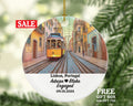 Lisbon Christmas Ornament Personalized - Portugal Engaged Married Family Together Couple Travel Honeymoon Engagement Marriage