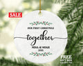 First Christmas Together Couple Christmas Ornament Personalized - Our First New Couple Gift - Custom Names and Year