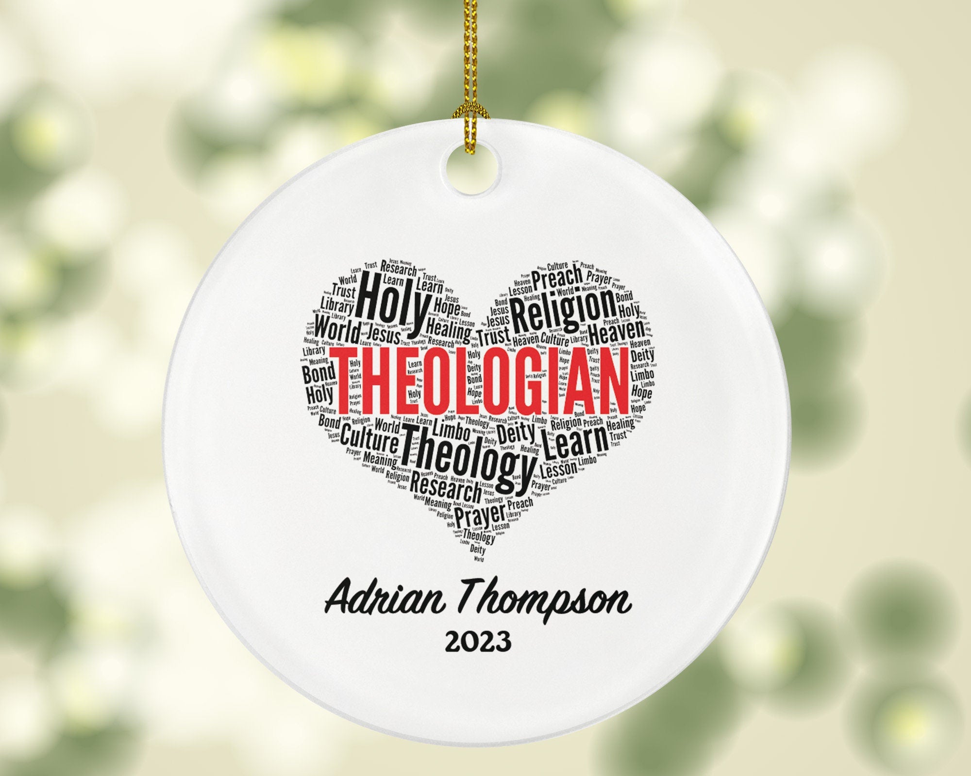 Theologian Ornament Personalized - Theology Research Religion Culture Custom Gift