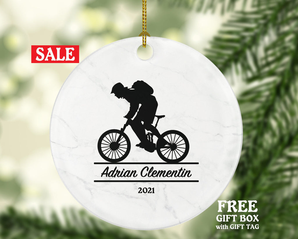 Cyclist Male Men Personalized Christmas Ornament - Bicycle Lover Cyclist Riding Bike Bicycle Cycling Gift