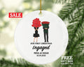 Our First Christmas Engaged Personalized Ornament - Engagement Announcement Couple Gift - Roses and Hearts