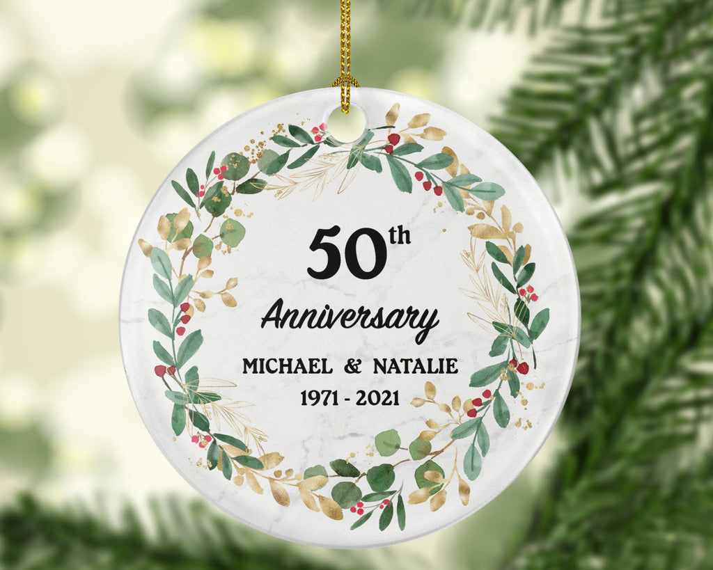 Anniversary Christmas Ornament Personalized, Anniversary Gift, 1st 5th 10th 25th 40th 50th Marriage Anniversary Gift
