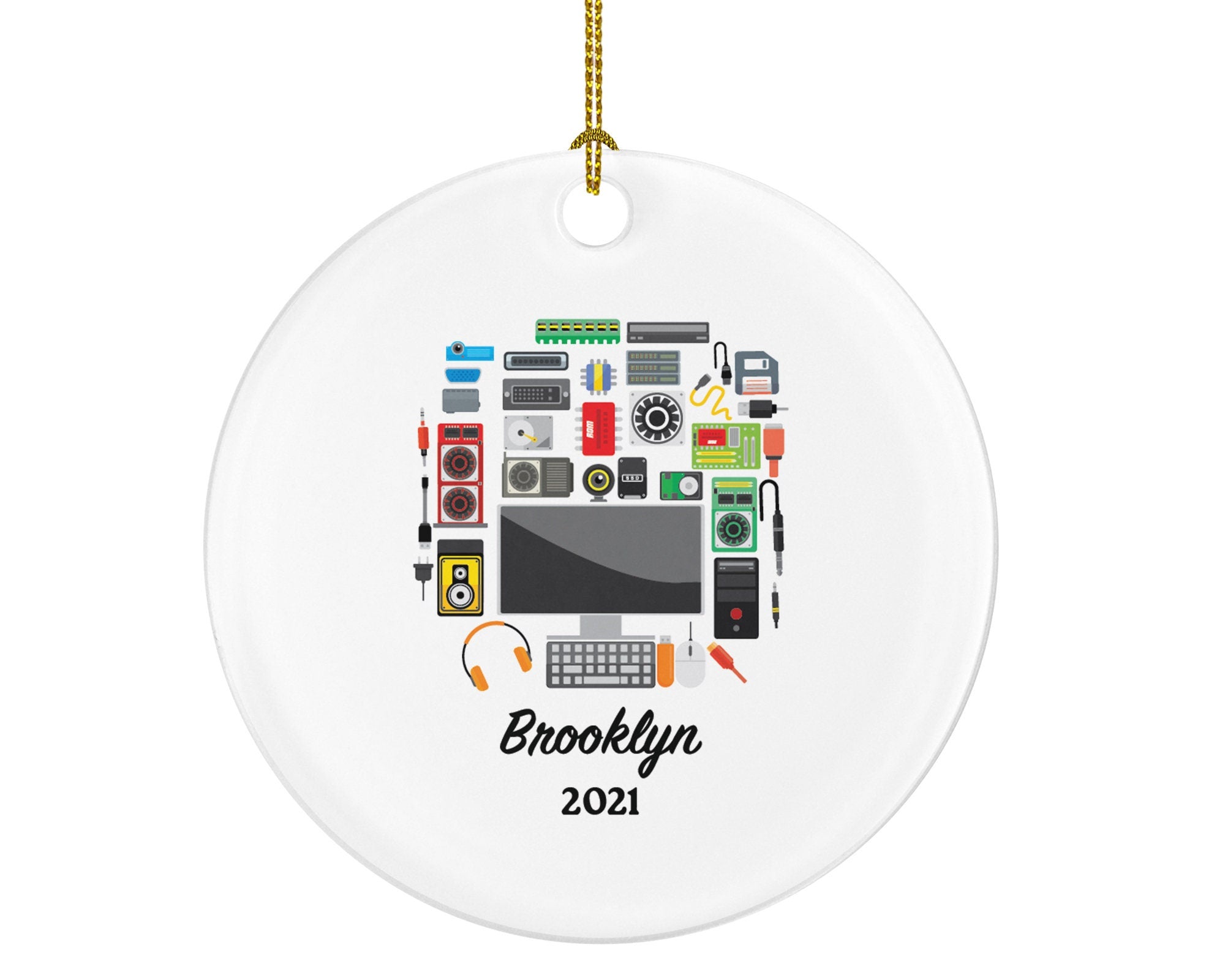 Computer Tech Administrator Christmas Ornament Personalized - Engineer Technician Computer Specialist Employer Boss Employee Custom Gift