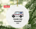 Mail Carrier Truck Postal Worker Christmas Ornament Personalized - Mailman Appreciation Gift Thank You Essential Worker Holiday