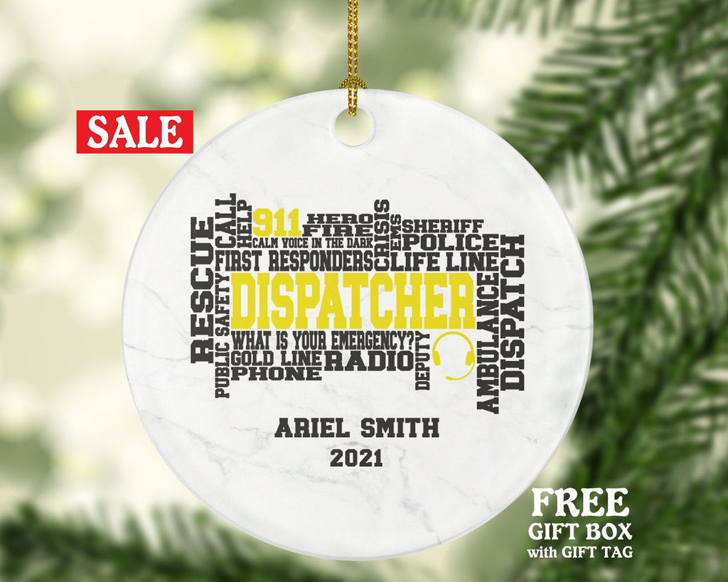 911 Dispatcher/Operator Christmas Ornament Personalized - Custom Name Year Holiday Gift