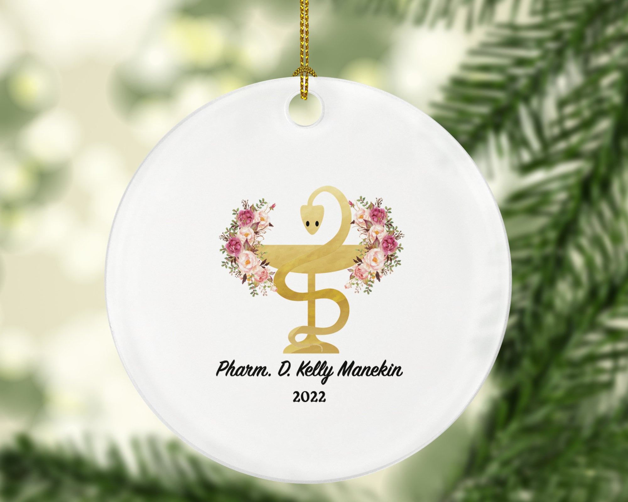 Pharmacist Pharmacy Technician Tech Christmas Ornament Personalized Gift