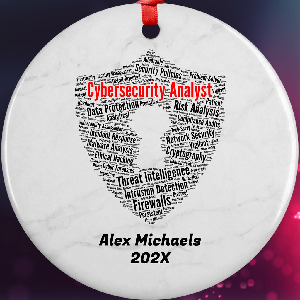 Cybersecurity Analyst Personalized Christmas Ornament