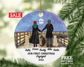 Engaged Dog Cat Pet Owner Couple Personalized Christmas Ornament First Engagement Announcement Custom Lover Gift Fur Holiday Rescue Breeds