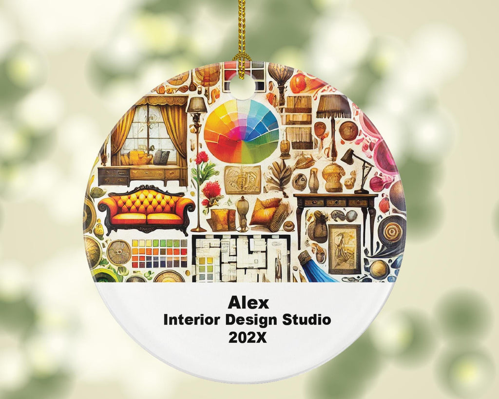 Personalized Interior Design Ornament – Custom Designer Gift – Home Decor Studio Ornament with Name and Year