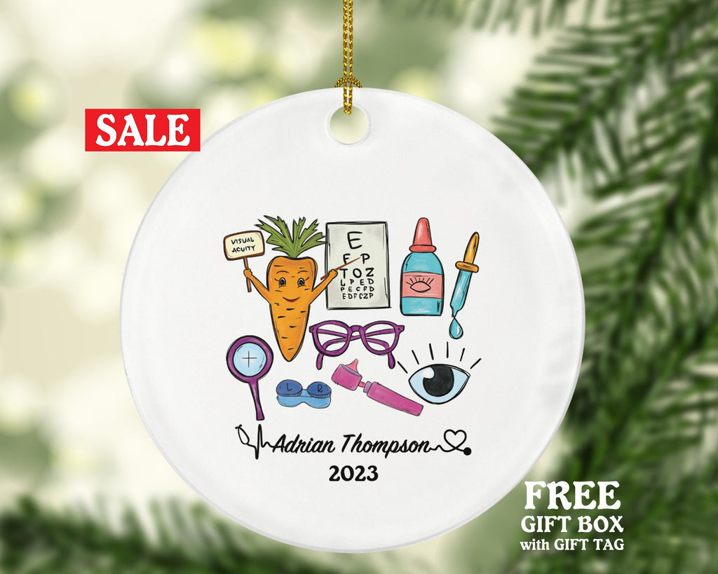 Ophthalmologist Christmas Ornament Personalized - Eyes Seeing Doctor Visual System Gift Graduation Thank You Appreciation Gift