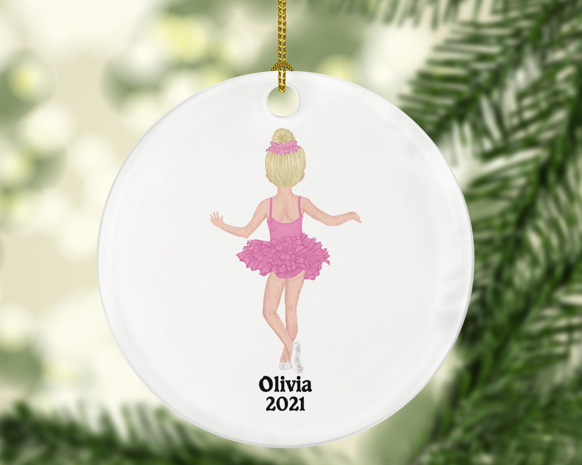 Personalized Ballerina Girl Christmas Ornament - Gift for Dancer Ballet Dance Do Perform Gift for Stocking Stuffer