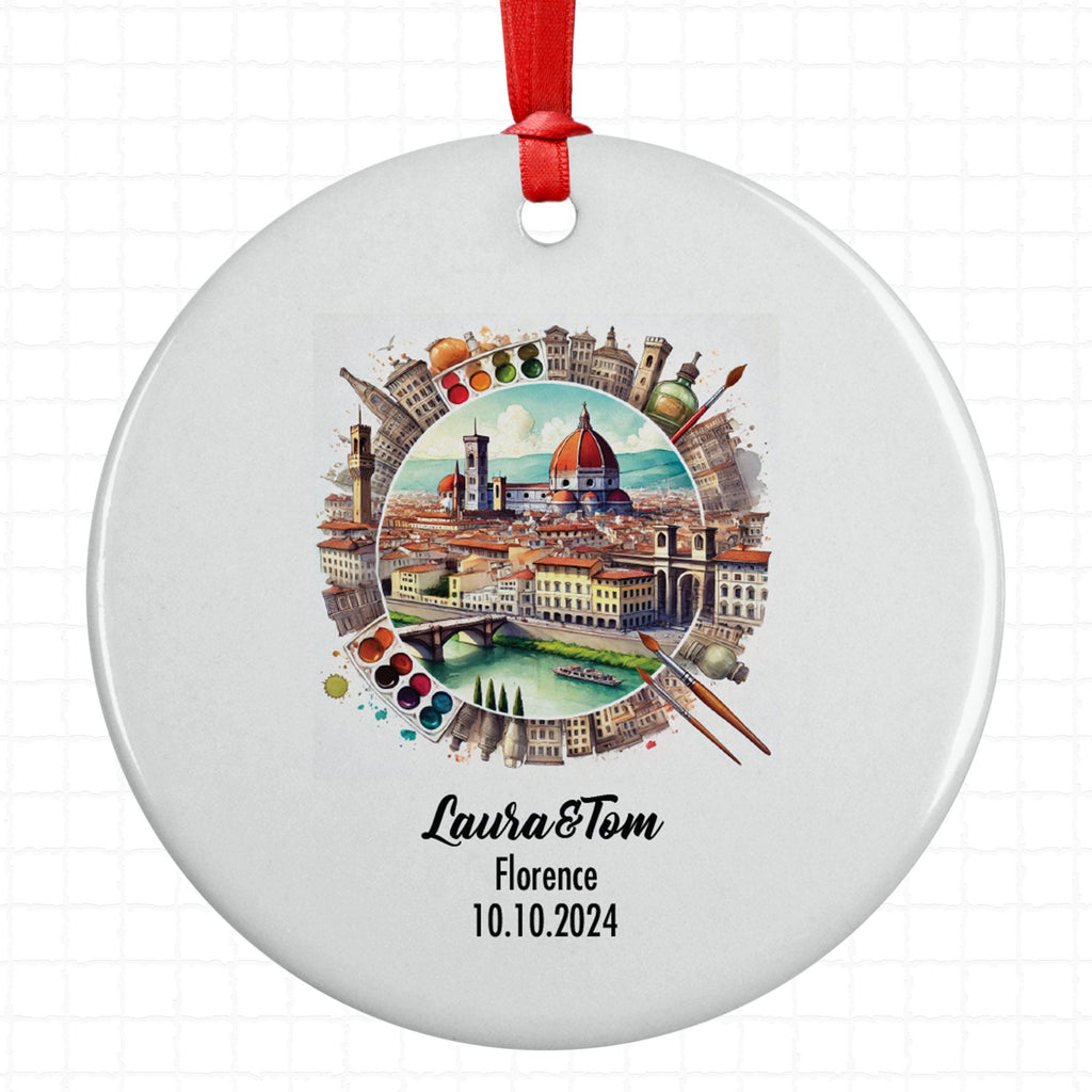 Florence, Italy, Ornament, Engagement, Married, Travel, Gift for Engaged Couple, Engagement Gift, Trip, Vacation Souvenir