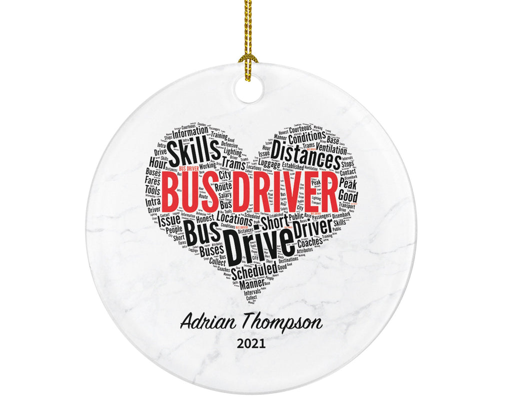 Bus Driver Christmas Ornament Personalized - Bus Driving Gift