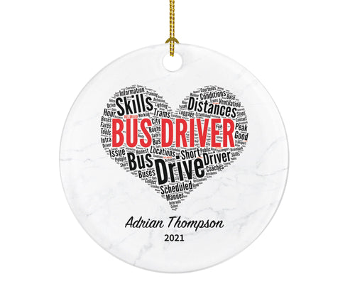 Bus Driver Christmas Ornament Personalized - Bus Driving Gift