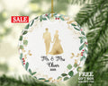 Mr & Mrs Married Couple Christmas Ornament Personalized - Newlywed First Christmas as Mr. and Mrs. Custom Gift