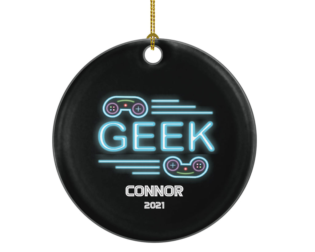 Geek Christmas Ornament Personalized