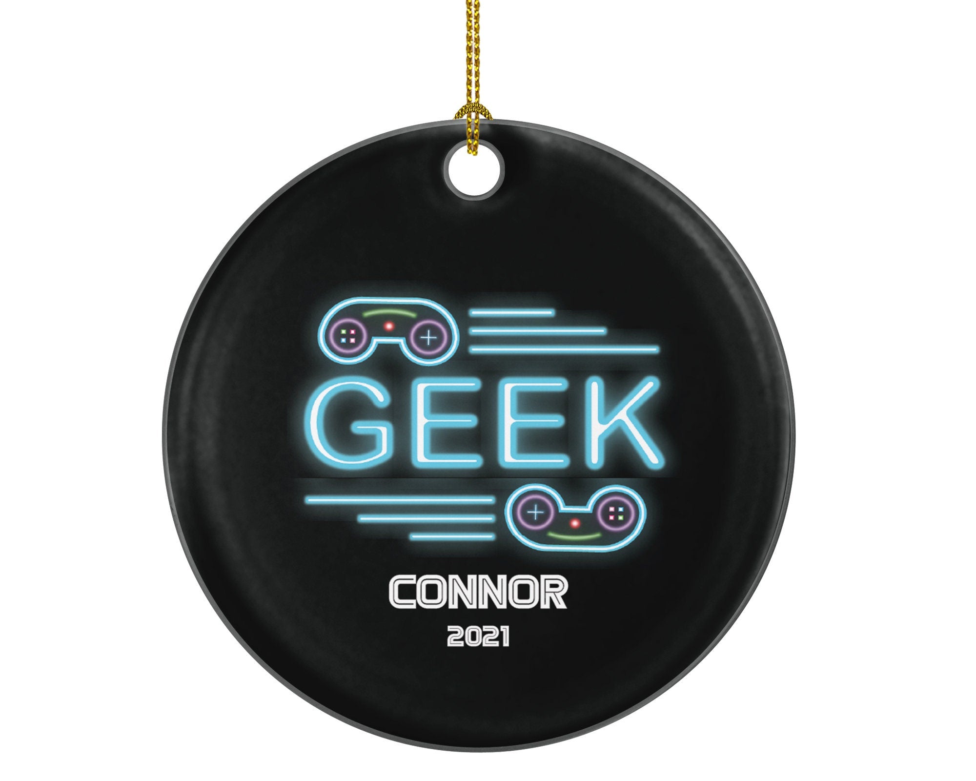 Geek Christmas Ornament Personalized