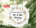 Our First Christmas as Mr & Mrs Married Couple Christmas Ornament Personalized - Newlywed Mr. and Mrs. Custom Gift
