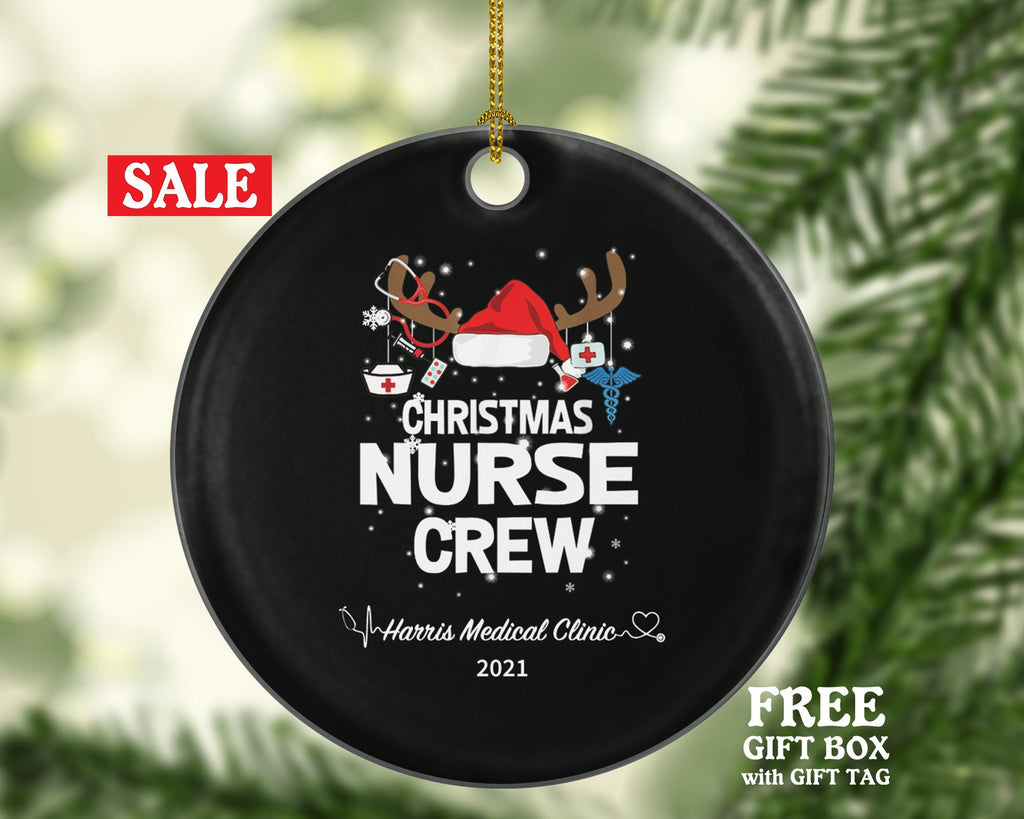 Nurse Crew Christmas Ornament Personalized - Gift for a Team Nursing Registered Nurse Health Worker Gift from RN Custom Medical