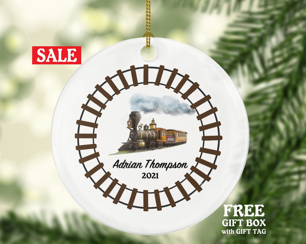 Train  Locomotive Engineer Christmas Ornament Personalized, Driver Worker, Assistant, Handler Operator Motorman Loco Pilot Custom Gift