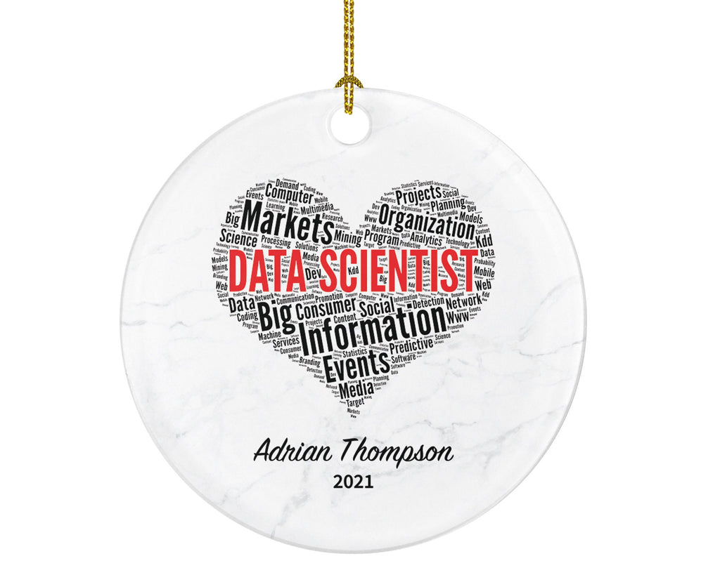 Data Scientist Christmas Ornament Personalized - Data Mining Developer Engineer Machine Learning Database Computer Specialist Custom Gift