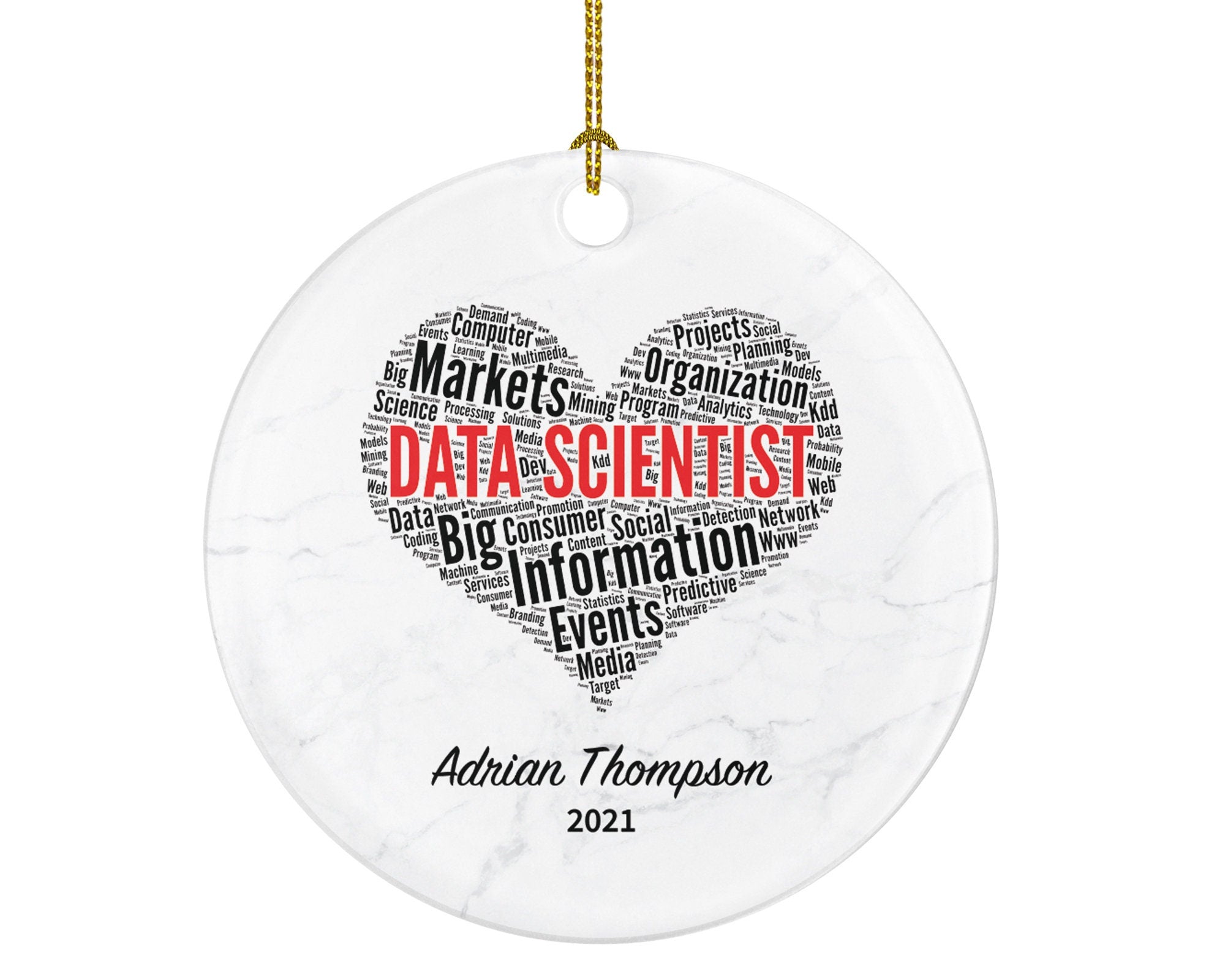 Data Scientist Christmas Ornament Personalized - Data Mining Developer Engineer Machine Learning Database Computer Specialist Custom Gift