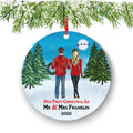 Mr and Mrs Christmas Ornament: Personalized Newlywed Gift (Custom Names)