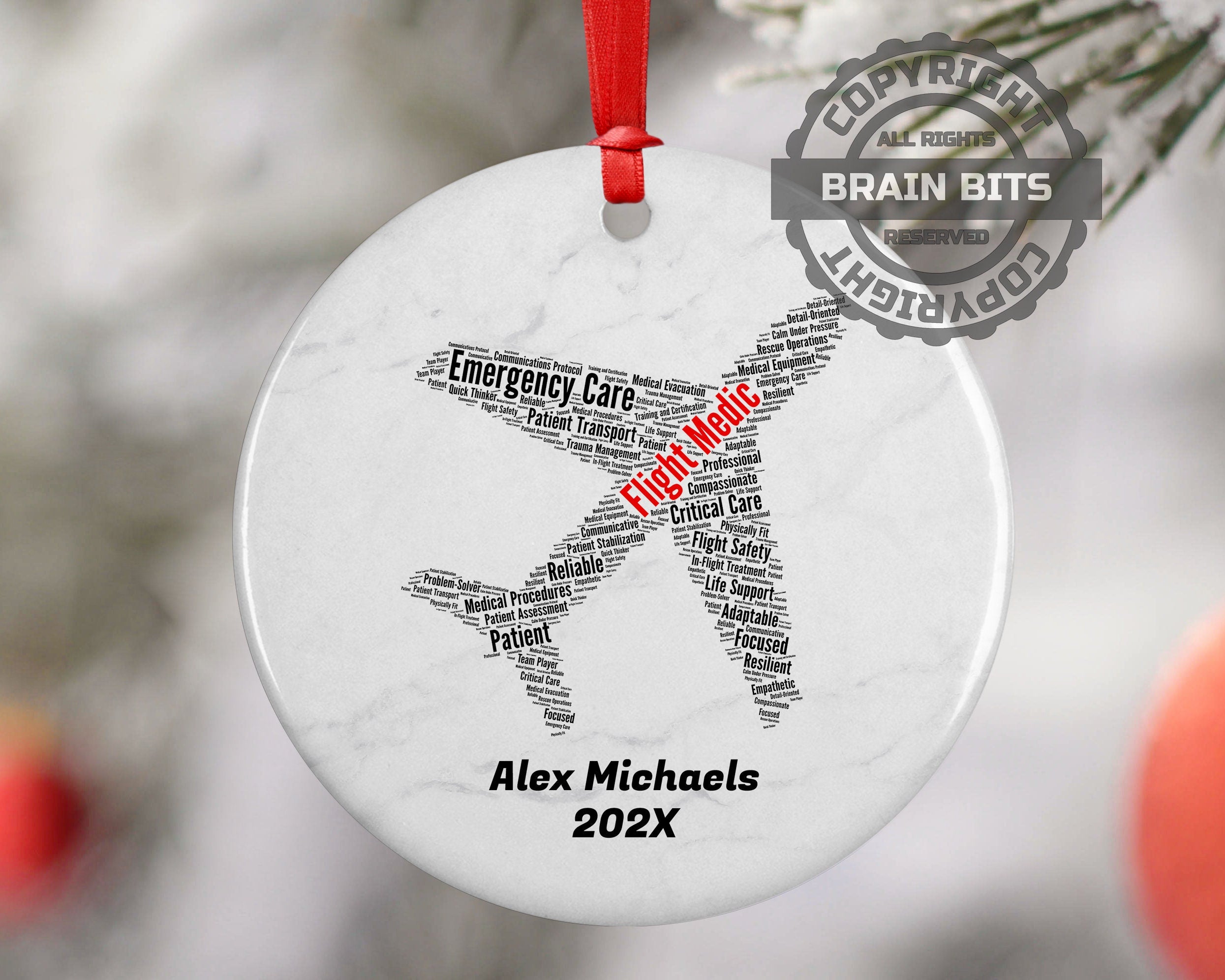 Flight Medic Personalized Christmas Ornament