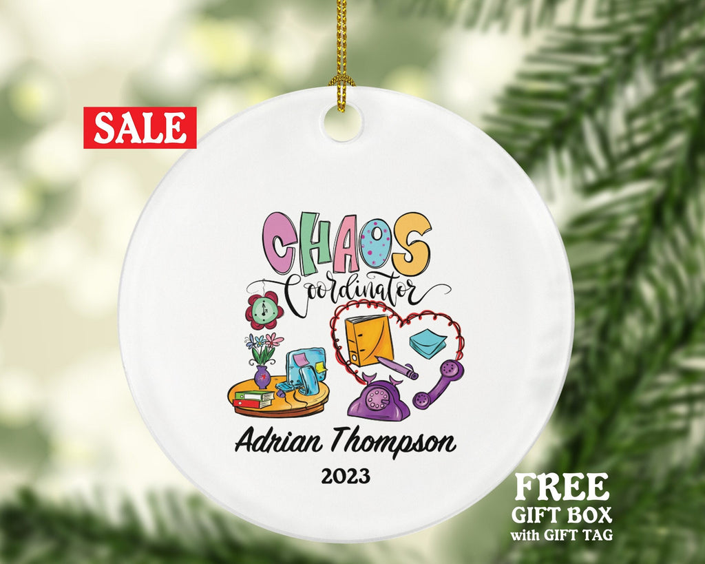 Chaos Coordinator Personalized Christmas Ornament, Xmas Custom Gift