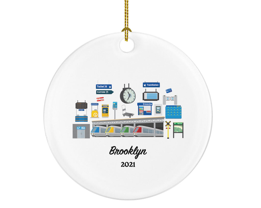 Train Station Worker Engineer Christmas Ornament Personalized,  Locomotive Driver Assistant Handler Operator Motorman Loco Pilot Custom Gift